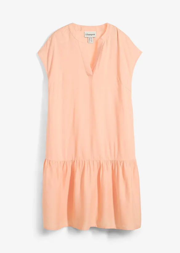 Tunika-Kleid aus feiner Viskose in orange von vorne - bonprix