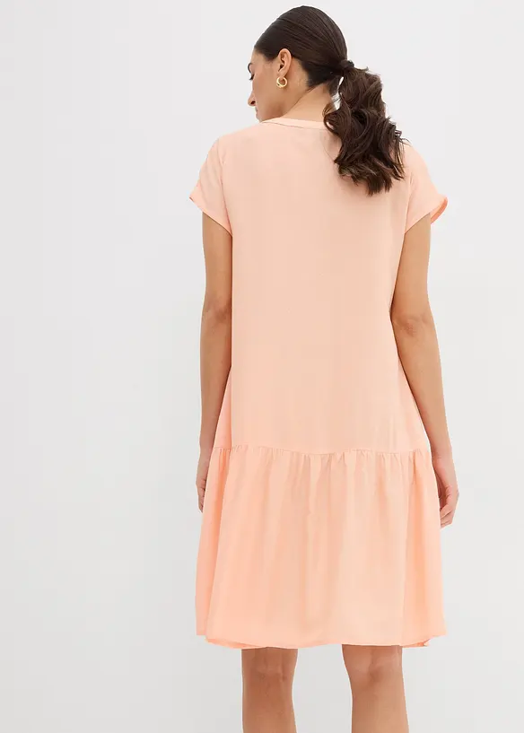 Tunika-Kleid aus feiner Viskose in orange von hinten (Totalaufnahme) - bonprix
