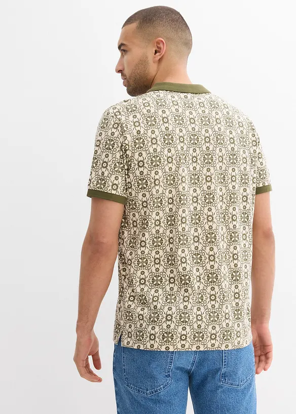 Poloshirt aus Bio-Baumwolle, Kurzarm in beige von hinten (im Anschnitt) - bonprix