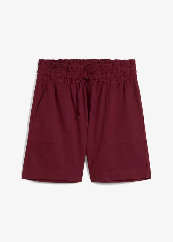Shorts aus Leinen-Viskose-Mix in rot von vorne - bonprix