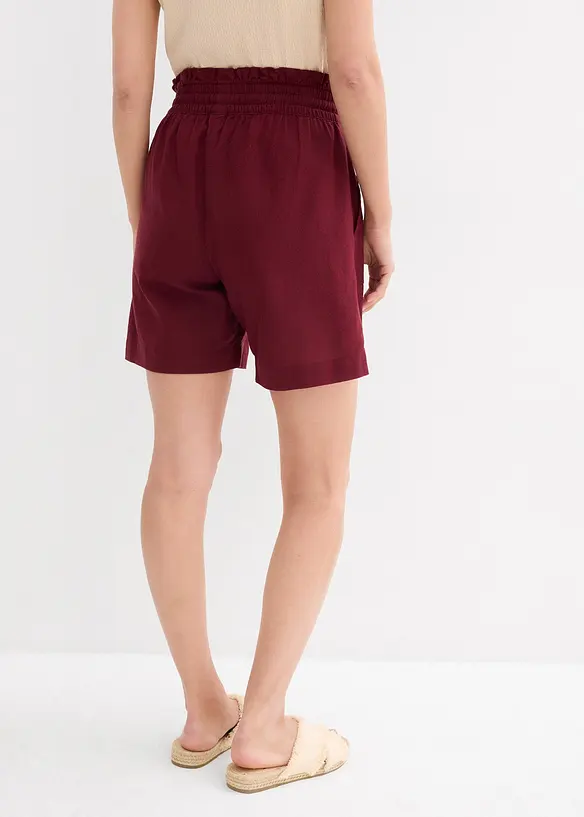 Shorts aus Leinen-Viskose-Mix in rot von hinten - bonprix