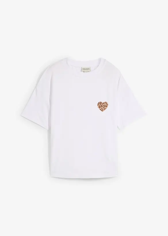 Verkürztes Shirt aus elastischem Viskose-Mix in weiß von vorne - bonprix Verkürztes Shirt aus elastischem Viskose-Mix in weiß von vorne - bonprix