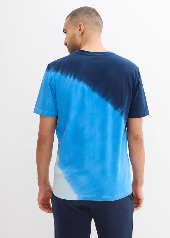 T-Shirt aus reiner Bio-Baumwolle in blau von hinten (im Anschnitt) - bonprix