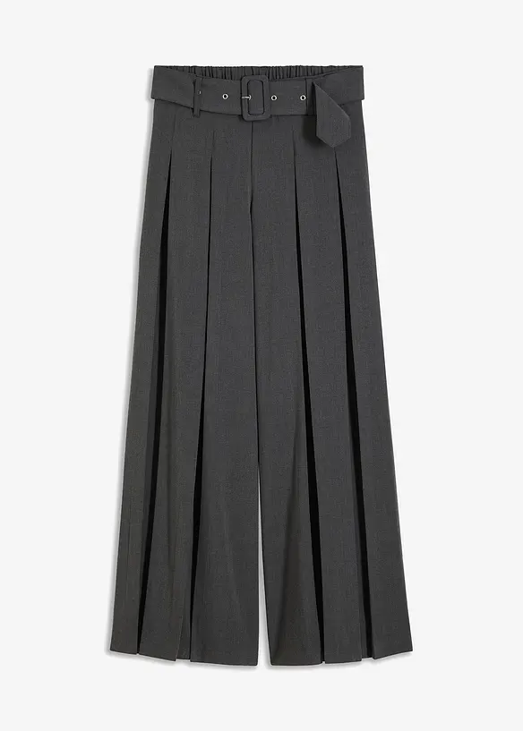 Marlenehose aus fließendem Viskose-Mix in grau von vorne - bonprix Marlenehose aus fließendem Viskose-Mix in grau von vorne - bonprix