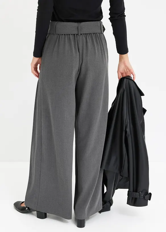 Marlenehose aus fließendem Viskose-Mix in grau von hinten - bonprix Marlenehose aus fließendem Viskose-Mix in grau von hinten - bonprix