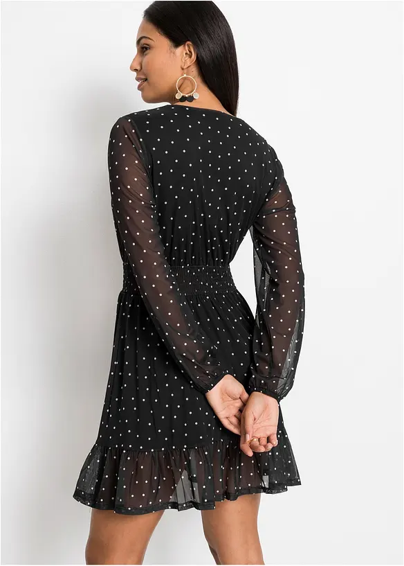 Minikleid in schwarz von hinten (Totalaufnahme) - bonprix