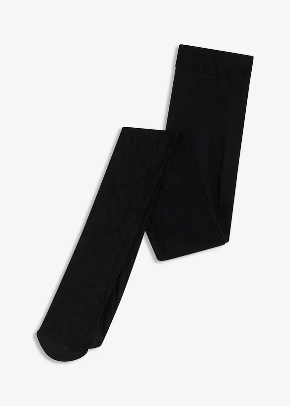 Strumpfhose aus Spitze 70 DEN in schwarz von vorne - bonprix