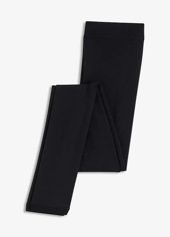 Thermo-Strumpfleggings mit softem Fleece 140 DEN in schwarz von vorne - bonprix
