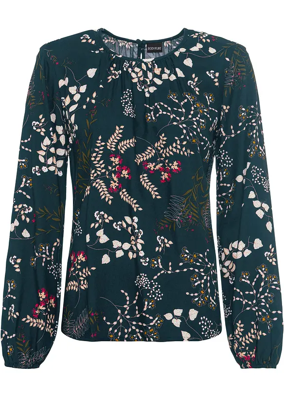 Bluse aus fließender Viskose in grün von vorne - bonprix