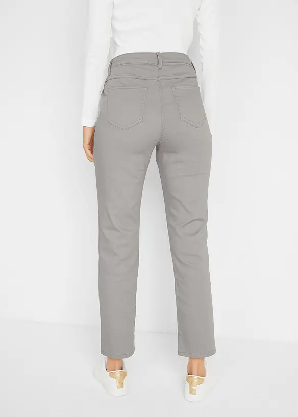 Hose aus elastischem  Baumwoll-Mix in grau von hinten - bonprix