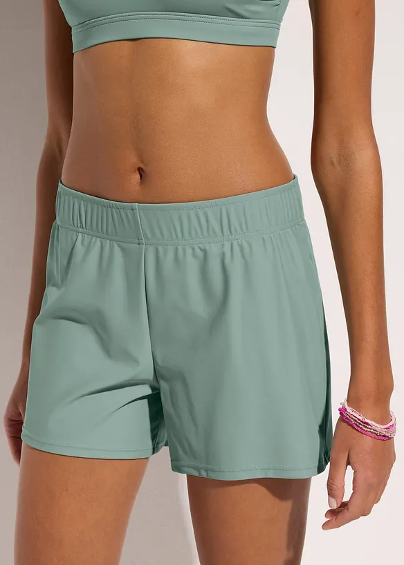 Badeshorts mit Innenslip in grau von vorne - bonprix