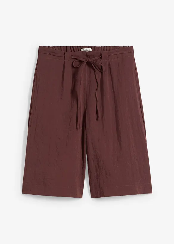 Bermuda aus fließendem Viskose-Mix in braun von vorne - bonprix Bermuda aus fließendem Viskose-Mix in braun von vorne - bonprix