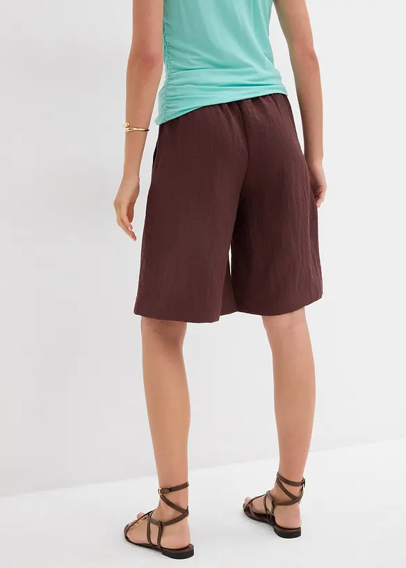 Bermuda aus fließendem Viskose-Mix in braun von hinten - bonprix Bermuda aus fließendem Viskose-Mix in braun von hinten - bonprix
