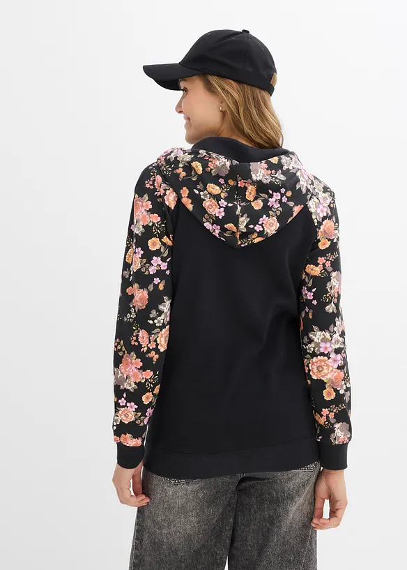 Weiches 2-in-1 Umstands-und Stillsweatshirt in schwarz von hinten (im Anschnitt) - bonprix
