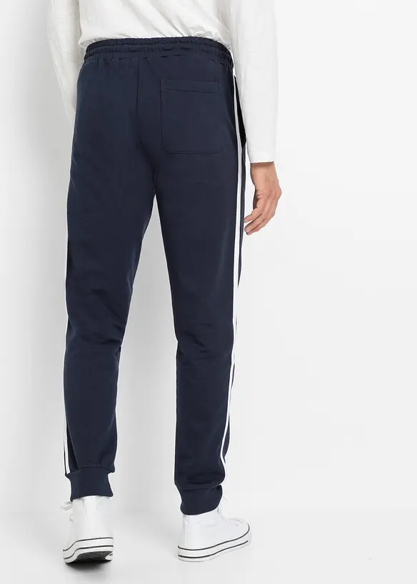 Jogginghose mit Kontrastdetails (2er Pack) in schwarz von hinten - bonprix