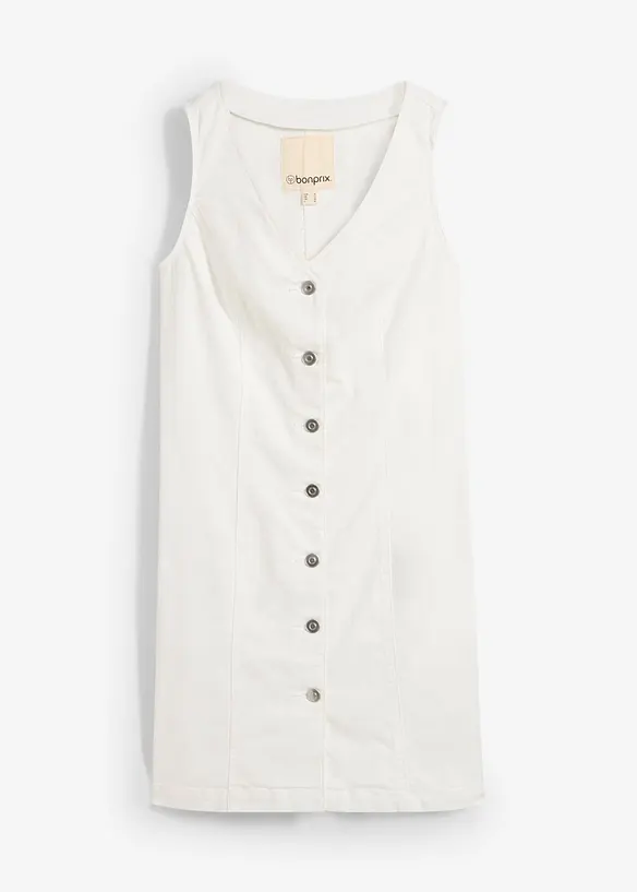 Jeanskleid in weiß von vorne - bonprix Jeanskleid in weiß von vorne - bonprix