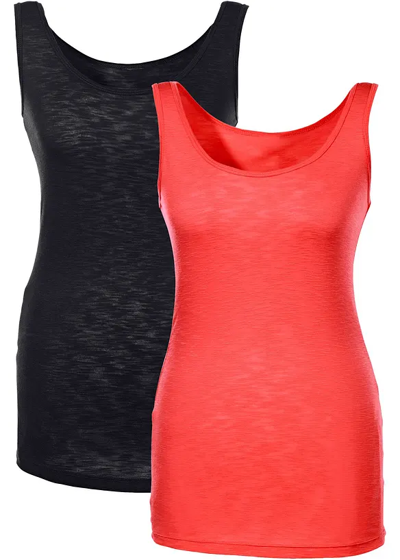 Top (2er-Pack) in rot von vorne - bonprix
