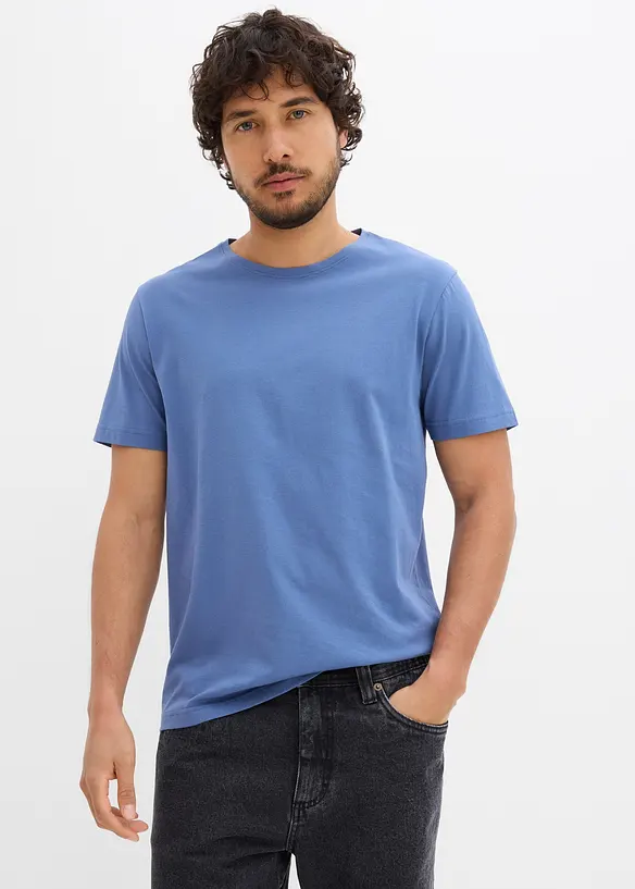 T-Shirt (5er Pack) in grau von vorne (im Anschnitt) - bonprix