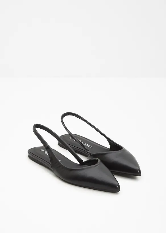 Spitze Sling-Ballerinas in schwarz - bonprix