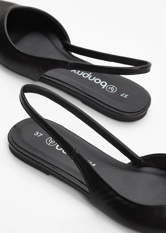 Spitze Sling-Ballerinas in schwarz - bonprix