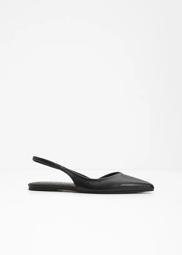 Spitze Sling-Ballerinas in schwarz - bonprix