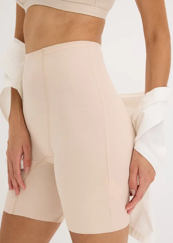 Unsichtbare Light Shape-Radlerhose aus Baumwolle in beige von vorne - bonprix