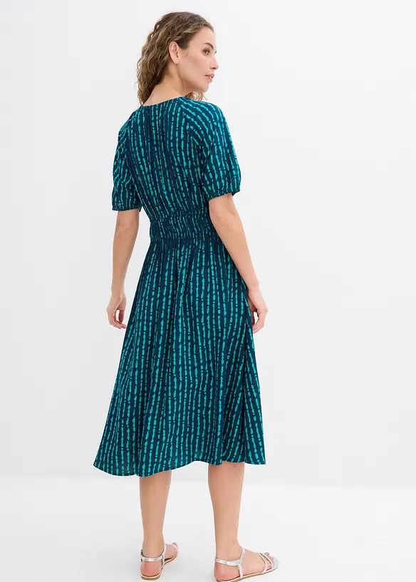 Midikleid aus softer Viskose in blau von hinten (Totalaufnahme) - bonprix Midikleid aus softer Viskose in blau von hinten (Totalaufnahme) - bonprix