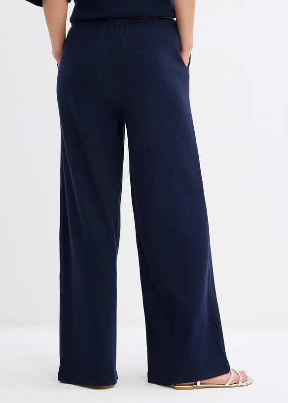 Strukturhose aus reiner Baumwolle in blau von hinten - bonprix Strukturhose aus reiner Baumwolle in blau von hinten - bonprix