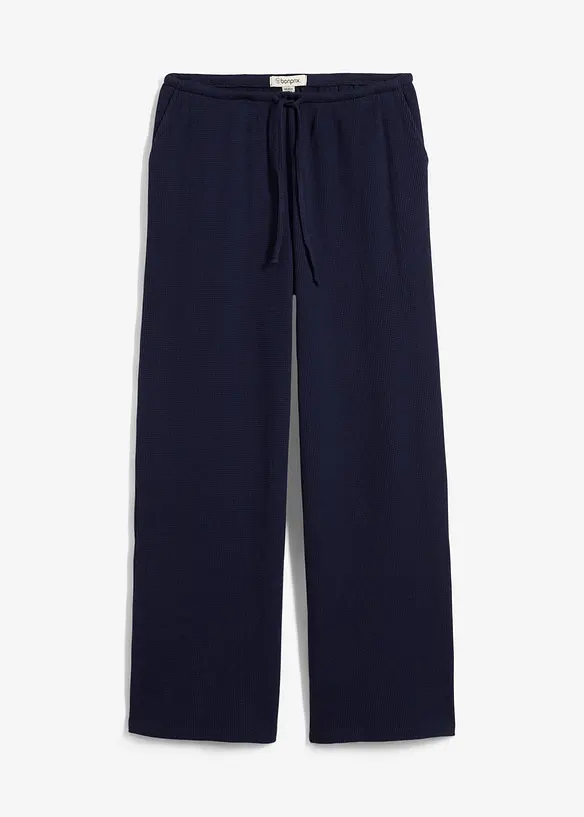 Strukturhose aus reiner Baumwolle in blau von vorne - bonprix Strukturhose aus reiner Baumwolle in blau von vorne - bonprix