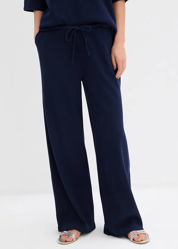 Strukturhose aus reiner Baumwolle in blau von vorne - bonprix Strukturhose aus reiner Baumwolle in blau von vorne - bonprix