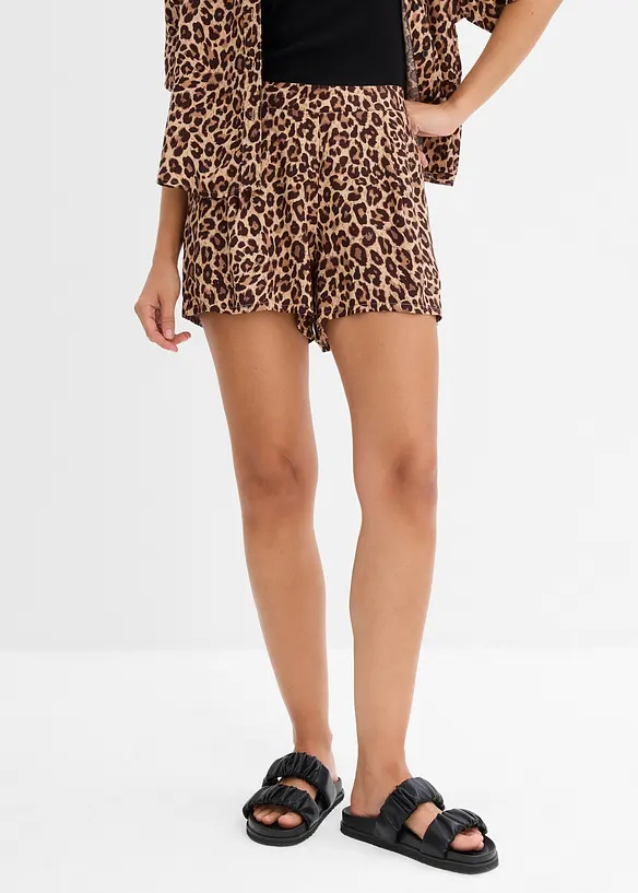Shorts aus softer Viskose in beige von vorne - bonprix