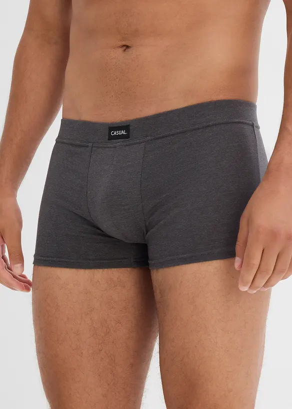 Hipster mit Baumwolle (3er Pack) in grau von vorne - bonprix