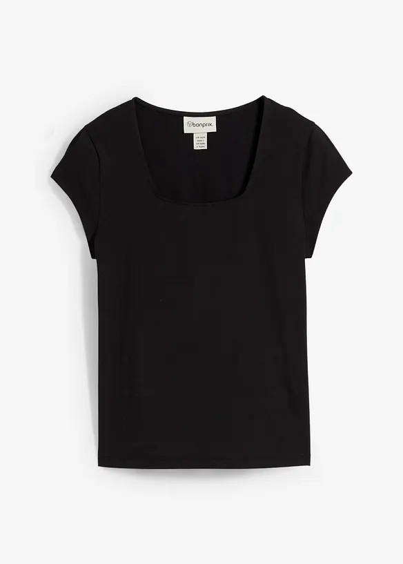T-Shirt mit reiner Bio-Baumwolle in schwarz von vorne - bonprix T-Shirt mit reiner Bio-Baumwolle in schwarz von vorne - bonprix