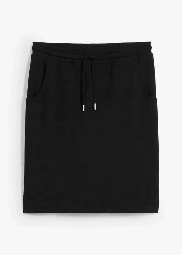 Sweatrock mit Taschen in schwarz von vorne - bonprix