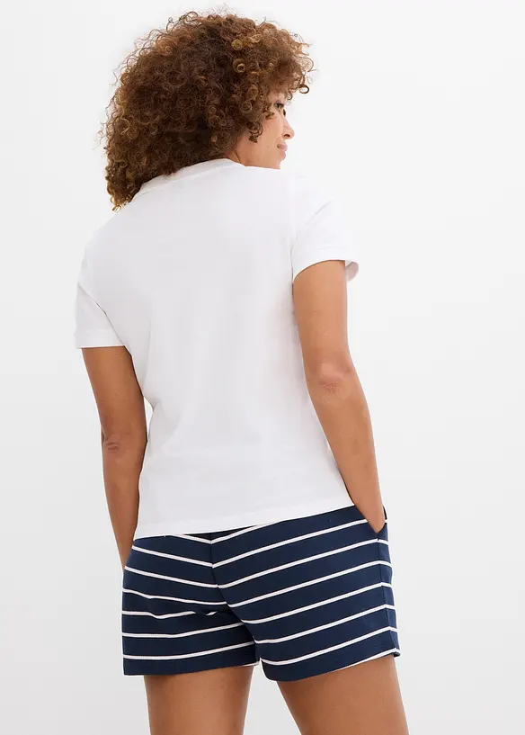 Piqué-Poloshirt aus reiner Bio-Baumwolle in weiß von hinten (im Anschnitt) - bonprix