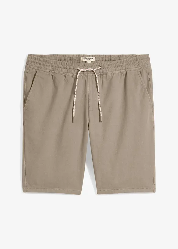Schlupf-Bermuda aus reiner Baumwolle in Regular Fit in grün von vorne - bonprix