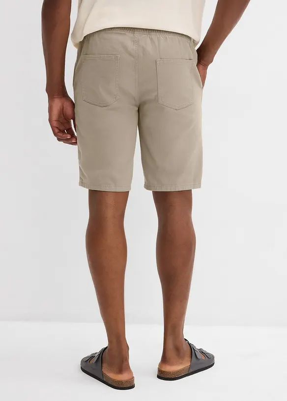Schlupf-Bermuda aus reiner Baumwolle in Regular Fit in grün von hinten - bonprix