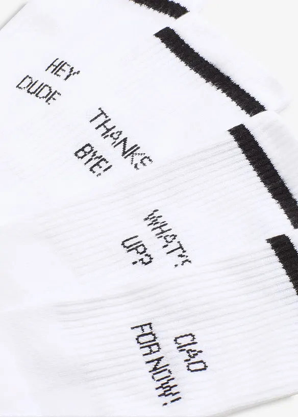 Tennissocken mit Bio-Baumwolle (4er Pack) in weiß von vorne - bonprix