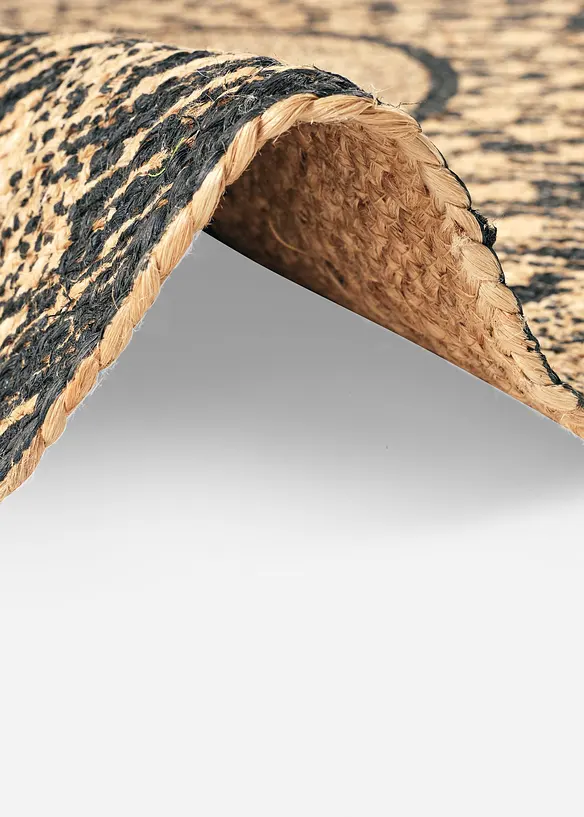 Runder Kelim-Teppich in beige (Detailaufnahme) - bonprix