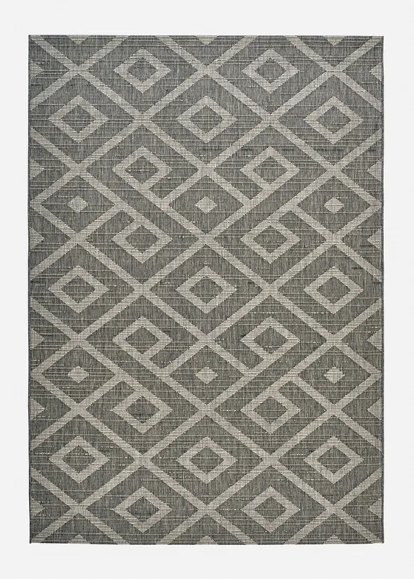 In-und Outdoor Teppich mit graphischer Musterung in grau von vorne - bonprix