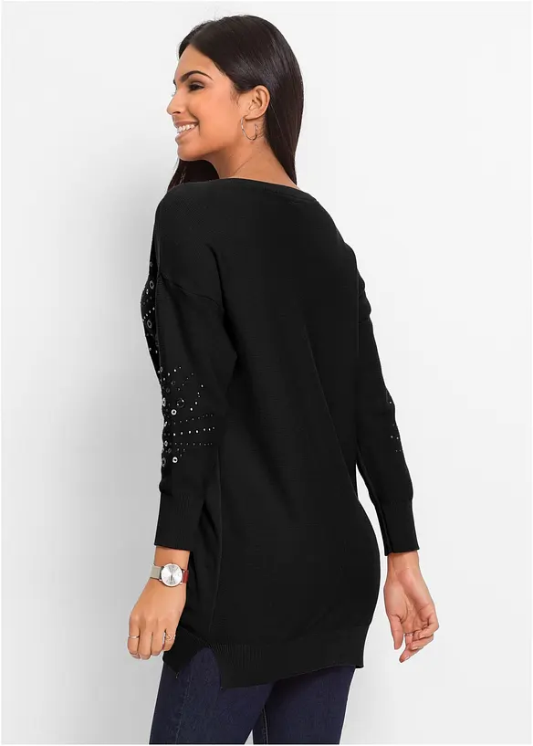 Pullover in schwarz von hinten (im Anschnitt) - bonprix
