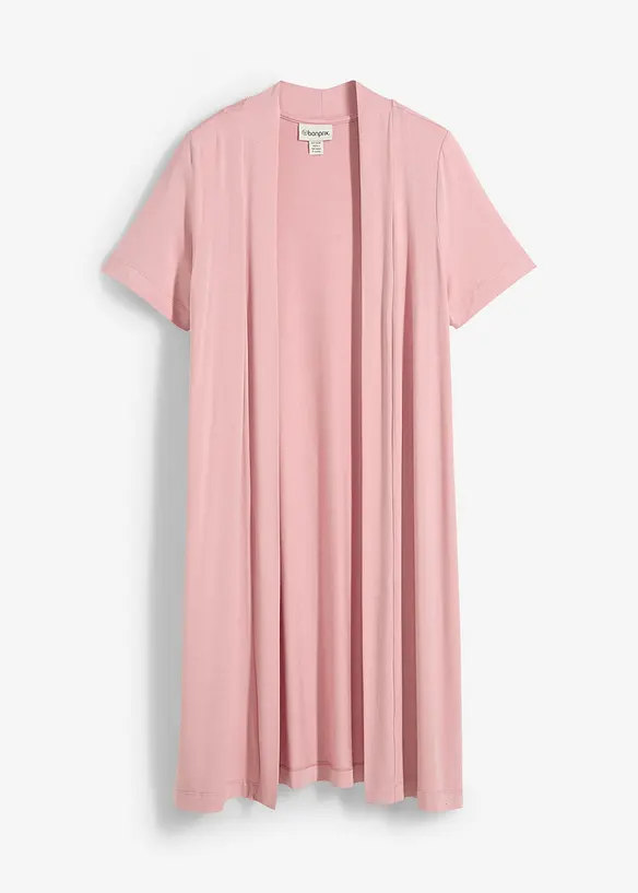 Shirtjacke aus softer Viskose in rosa von vorne - bonprix