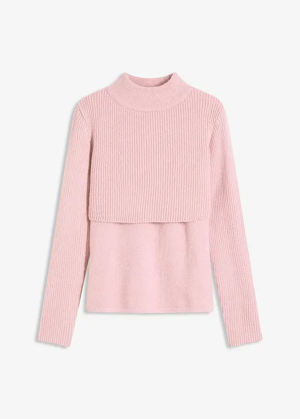 Lagenpullover in rosa von vorne - bonprix
