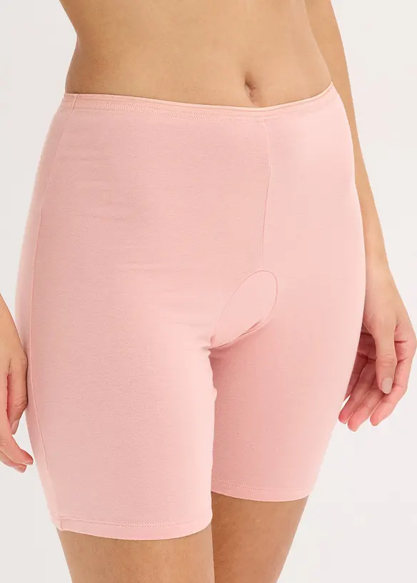 Lange Damen Boxer mit Bio-Baumwolle (3er Pack) in rosa von vorne - bonprix