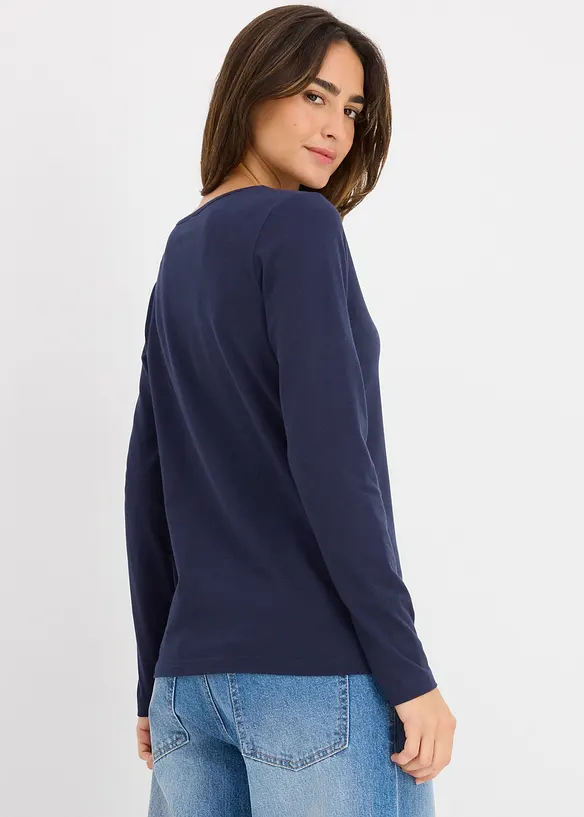 Langarmshirt (2er Pack) in blau von hinten (im Anschnitt) - bonprix Langarmshirt (2er Pack) in blau von hinten (im Anschnitt) - bonprix