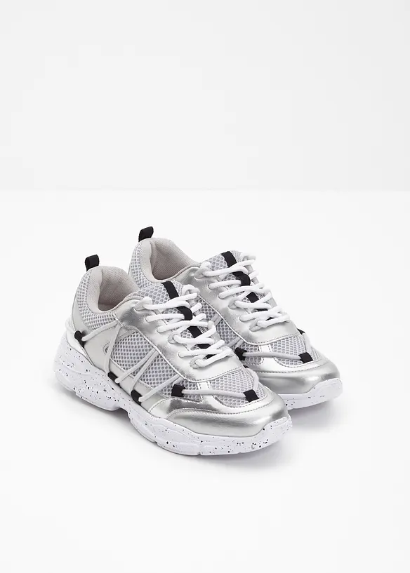Chunky Sneaker mit leichter Sohle in grau - bonprix