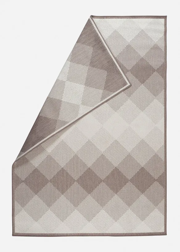 In- und Outdoor Wende-Teppich mit graphischer Musterung in braun - bonprix