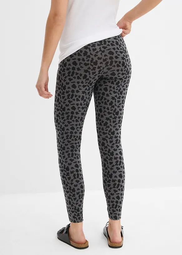 Umstandsleggings aus Bio-Baumwolle (2er Pack) in schwarz von hinten - bonprix