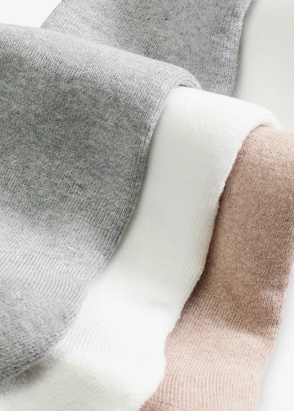 Thermo Kniestrümpfe mit weichem Innenfrottee (3er Pack) in weiß - bonprix
