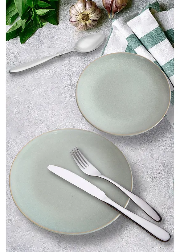 Geschirr-Set (12-tlg. Set) in grau (Ambiente) - bonprix